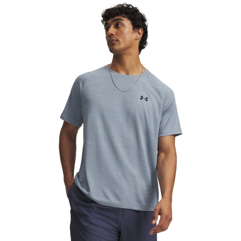 Under Armour Men's Ua Tech Textured Performance T-Shirt - Blue Wind/Black