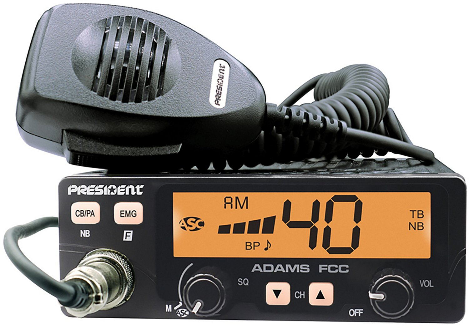 Petra President Adams FCC 40-Channel 12V AM CB Radio