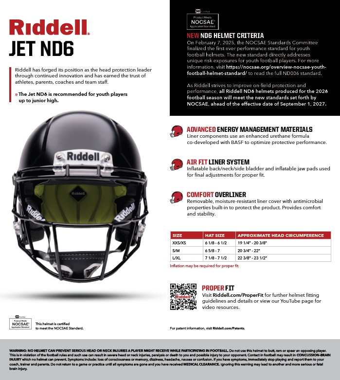 Riddell Youth JET ND6 Helmet - view number 2
