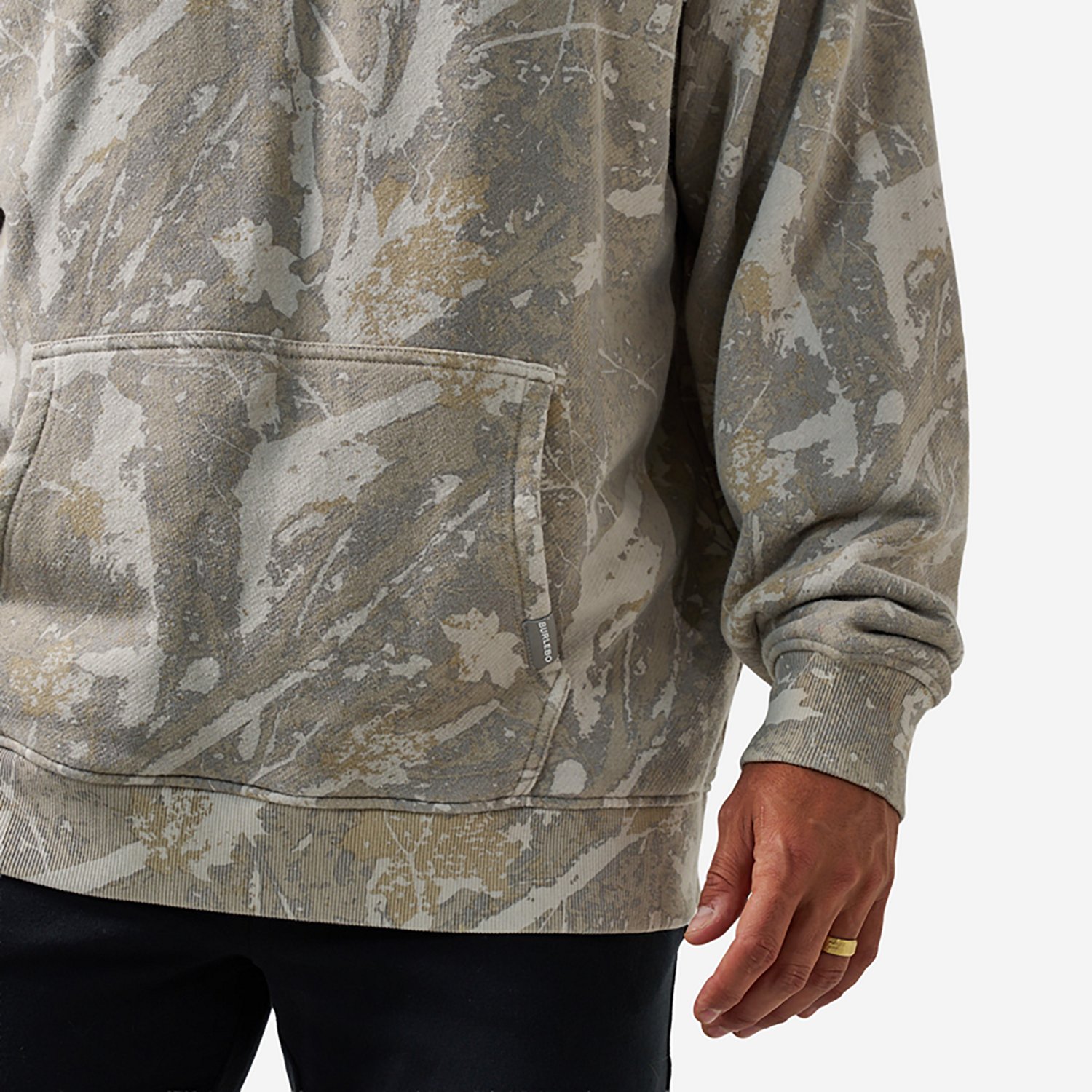 BURLEBO Men's Midland Camo Vintage Washed Fleece Hoodie - view number 4