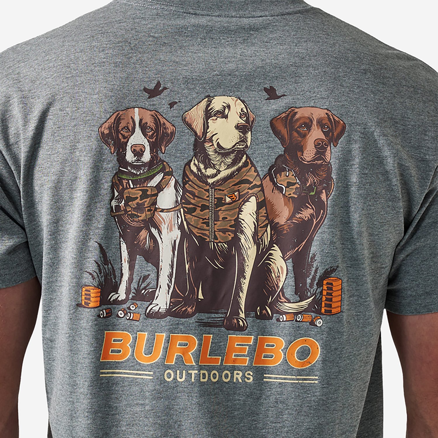 BURLEBO Men's Camo Duck Dogs T-shirt