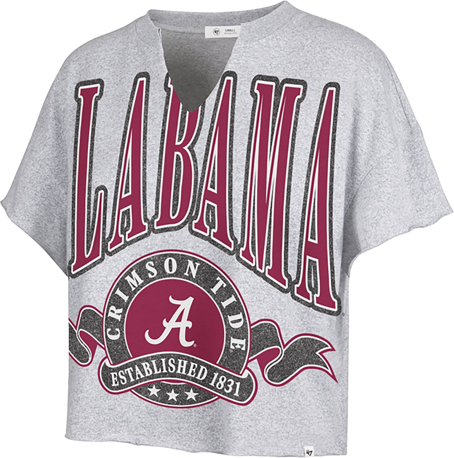 '47 Women's Alabama Banners Oversized Notch Neck Short Sleeve T-shirt