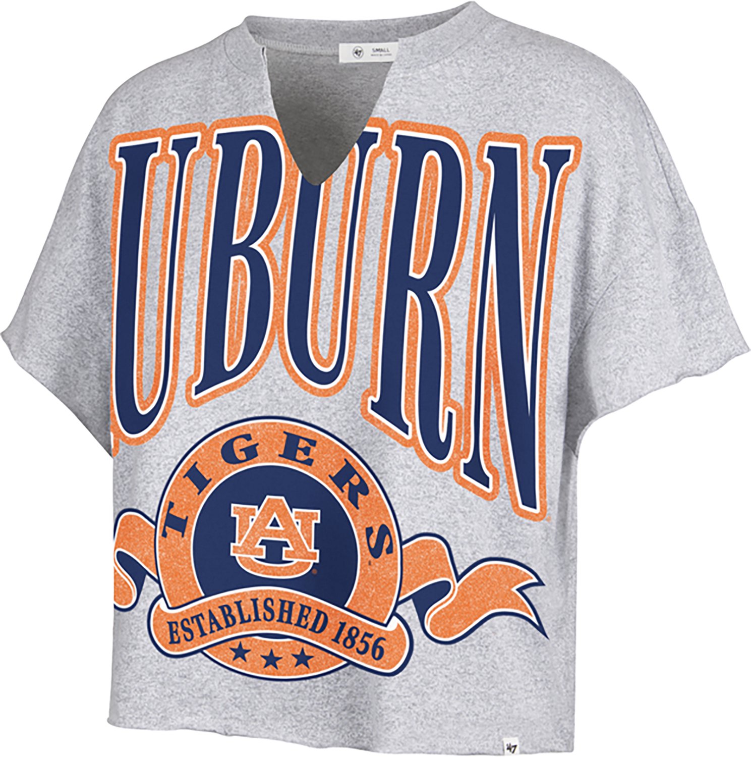'47 Women's Auburn Banners Out Oversized Notch Neck Short Sleeve T-shirt