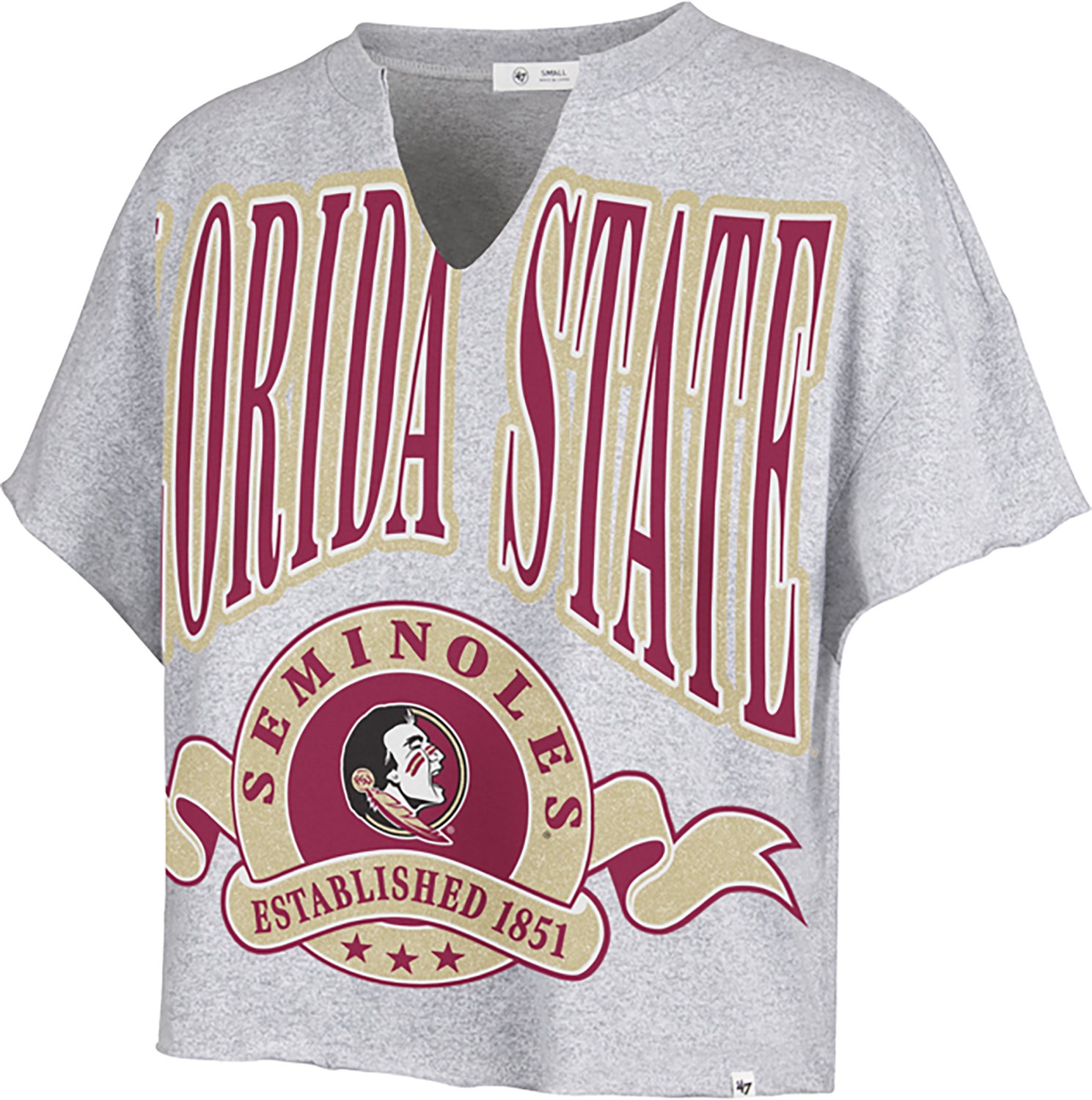 '47 Women's Florida State Banners Out Notch Neck T-shirt