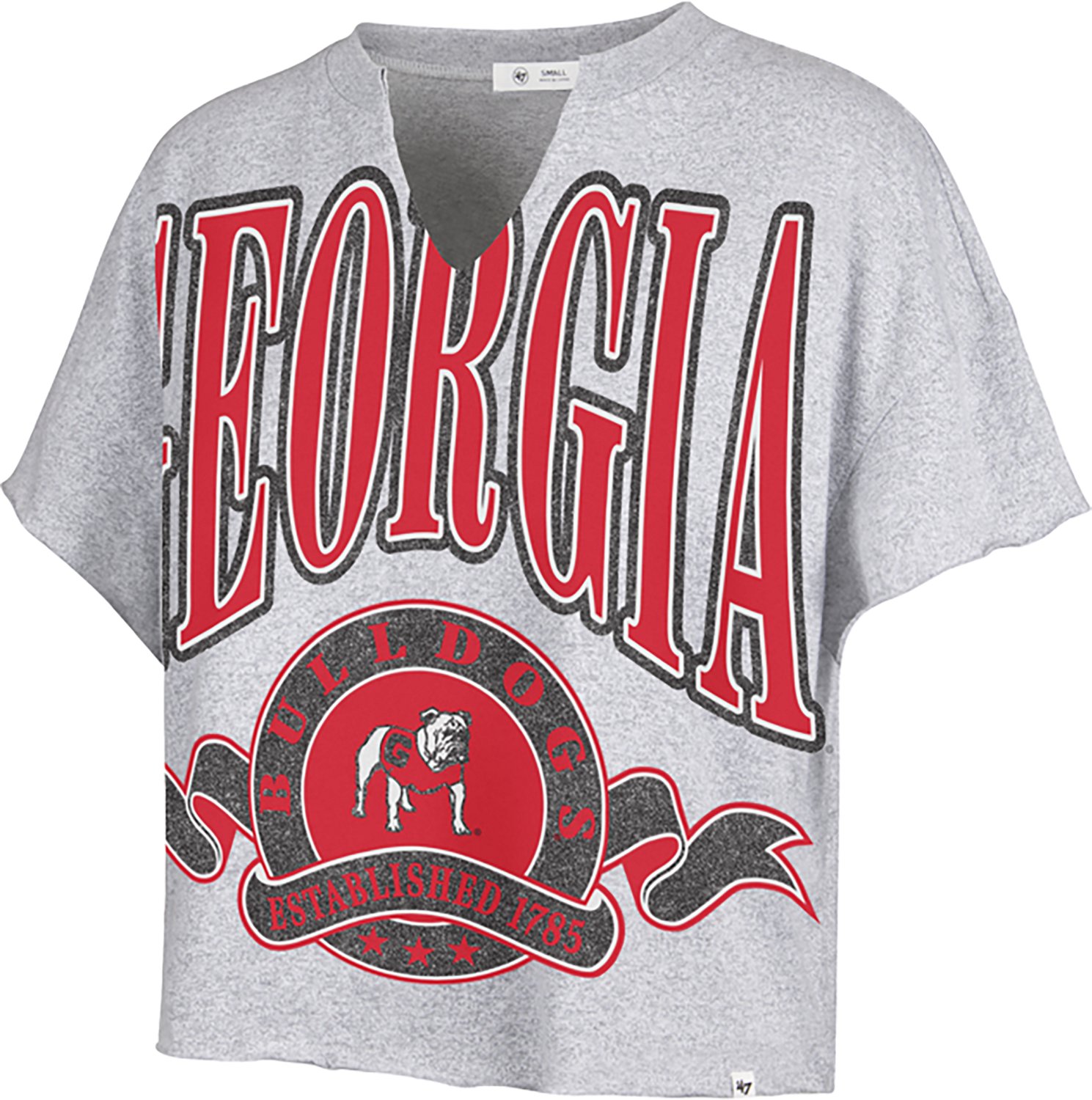 '47 Women's Georgia Banners Out Oversized Notch Neck T-shirt