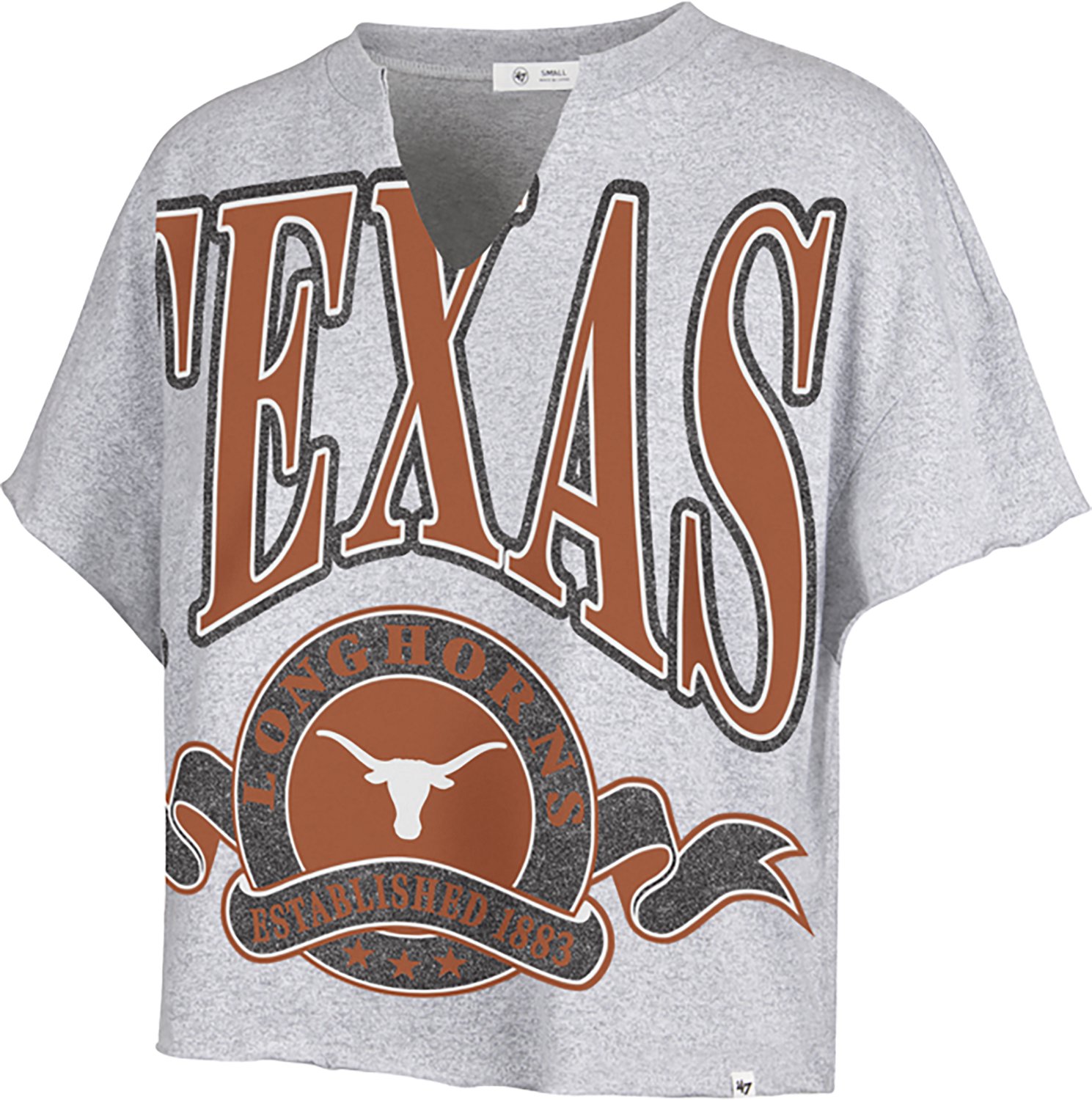 '47 Women's Texas Banners Out Oversized Notch Neck Short Sleeve T-shirt