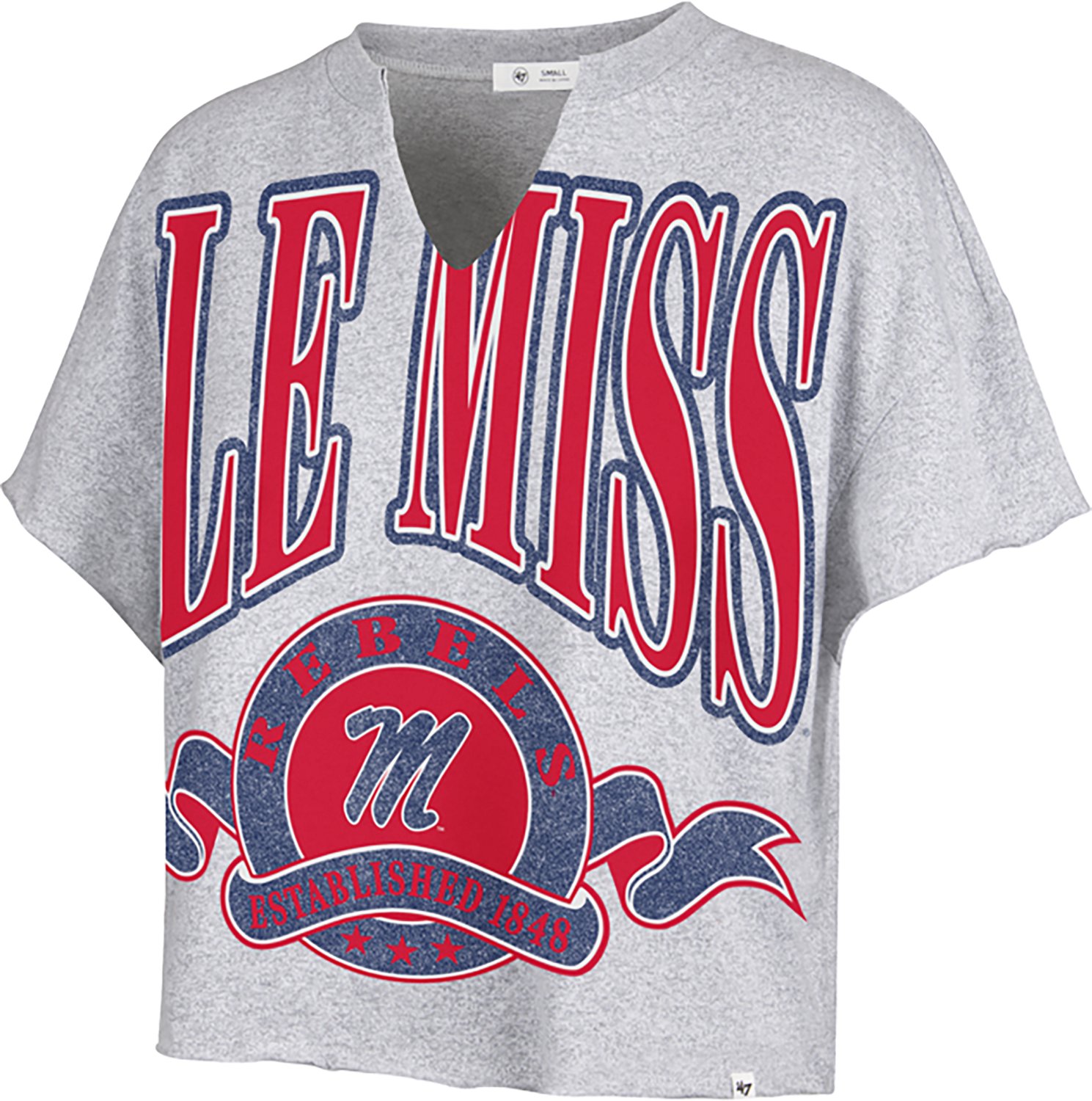 '47 Women's Ole Miss Banners Out Oversized Notch Neck Short Sleeve T-shirt - view number 3