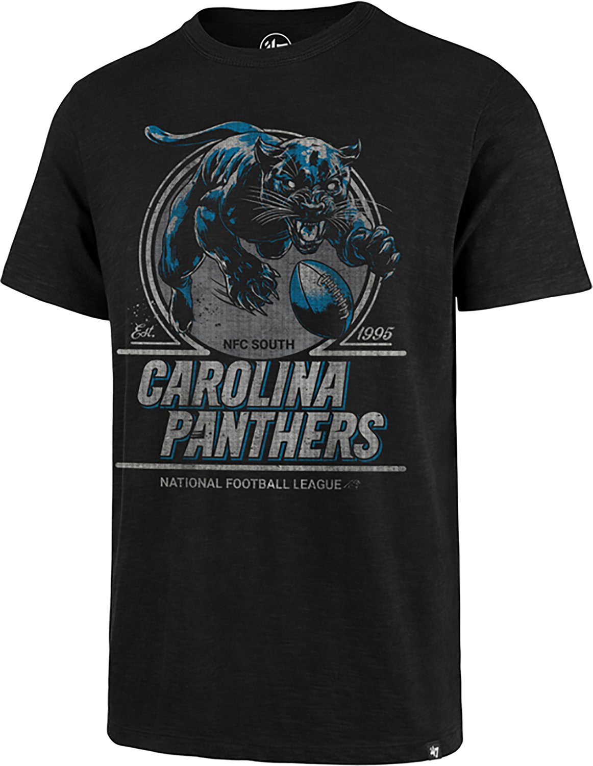 '47 Men's Carolina Panthers Emblem Mark Scrum Short Sleeve T-shirt