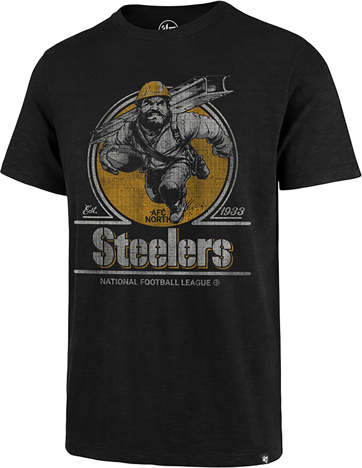 '47 Men's Pittsburgh Steelers Emblem Mark Scrum Short Sleeve T-shirt