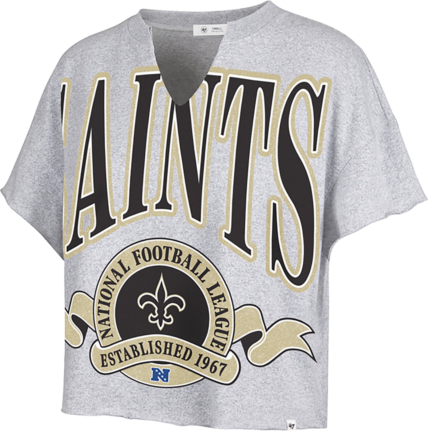 '47 Women's Saints Banners Out Oversized Notch Neck Short Sleeve T-shirt