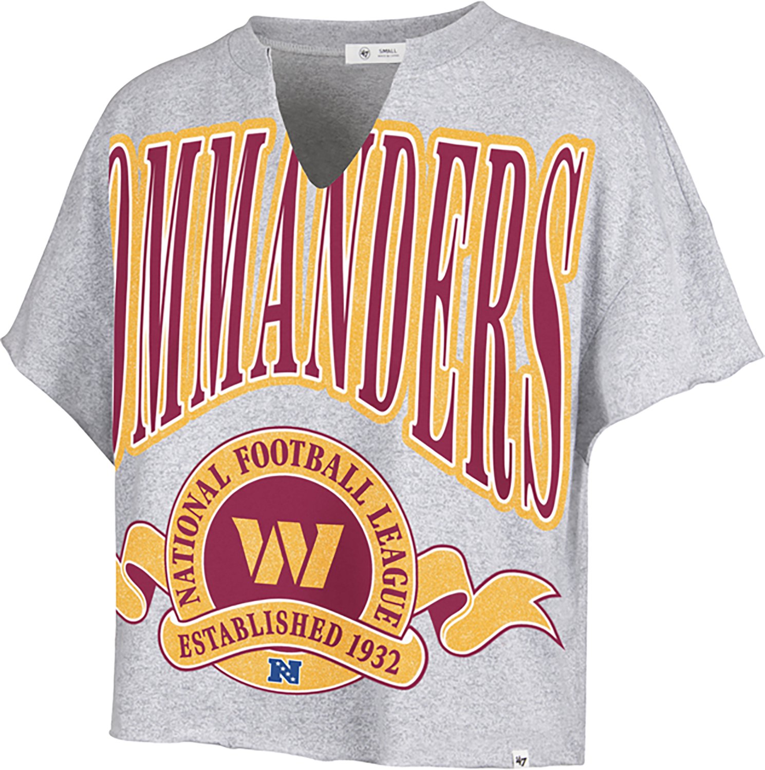 '47 Women's Commanders Banners Out Notch Neck T-shirt