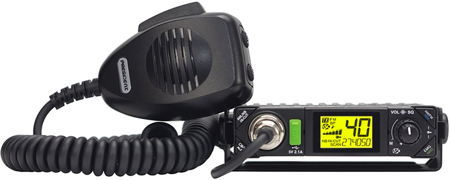 Petra President Bill III FCC 40-Channel 12V Am/FM Weatherband Ultracompact CB Radio with P-Channels and NRC