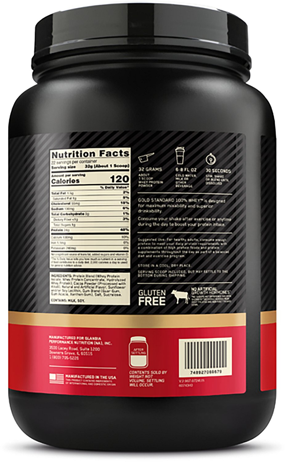 Optimum Nutrition Gold Standard 100% Whey Protein Powder 1lb