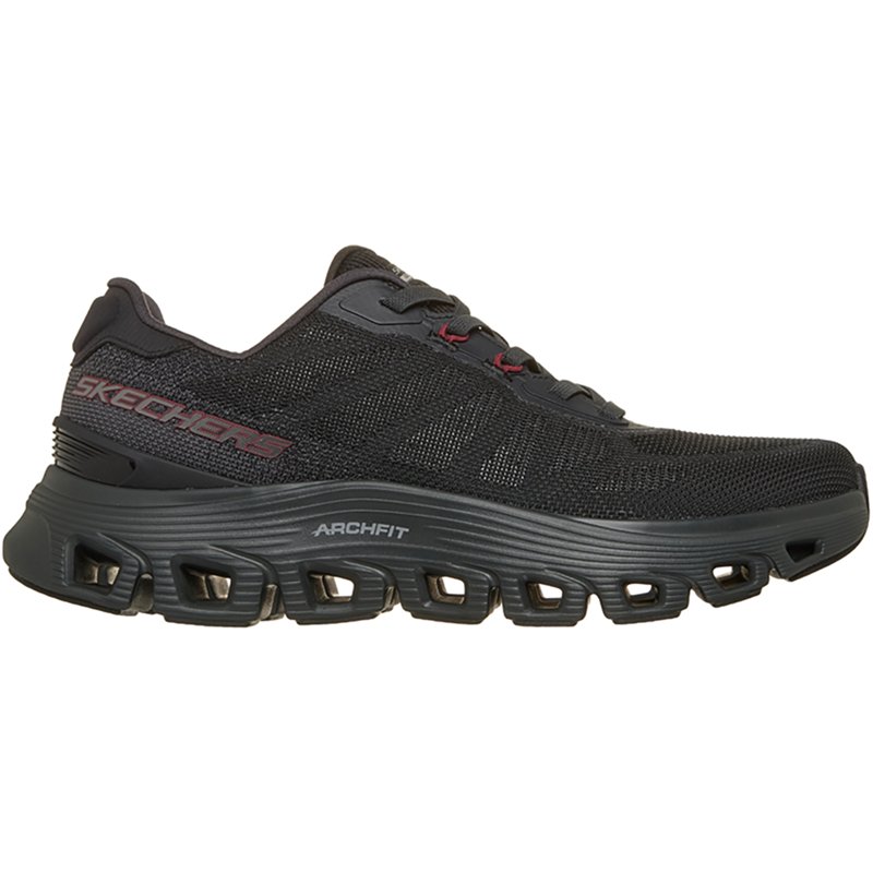 Skechers Men's Arch Fit Glide-Step Wave - Bremet Sneaker | Size 11.5 | Black/Red | Vegan | Machine Washable