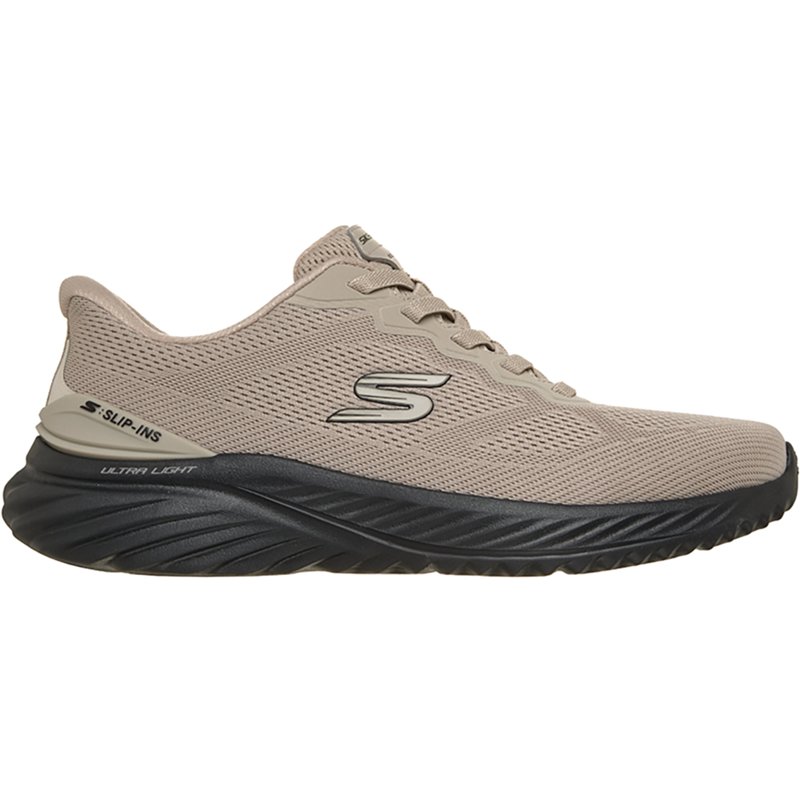 Skechers Men's Slip-ins: Bounder 3.0 - Recurrence Sneaker | Size 13.0 | Taupe/Black | Vegan | Machine Washable