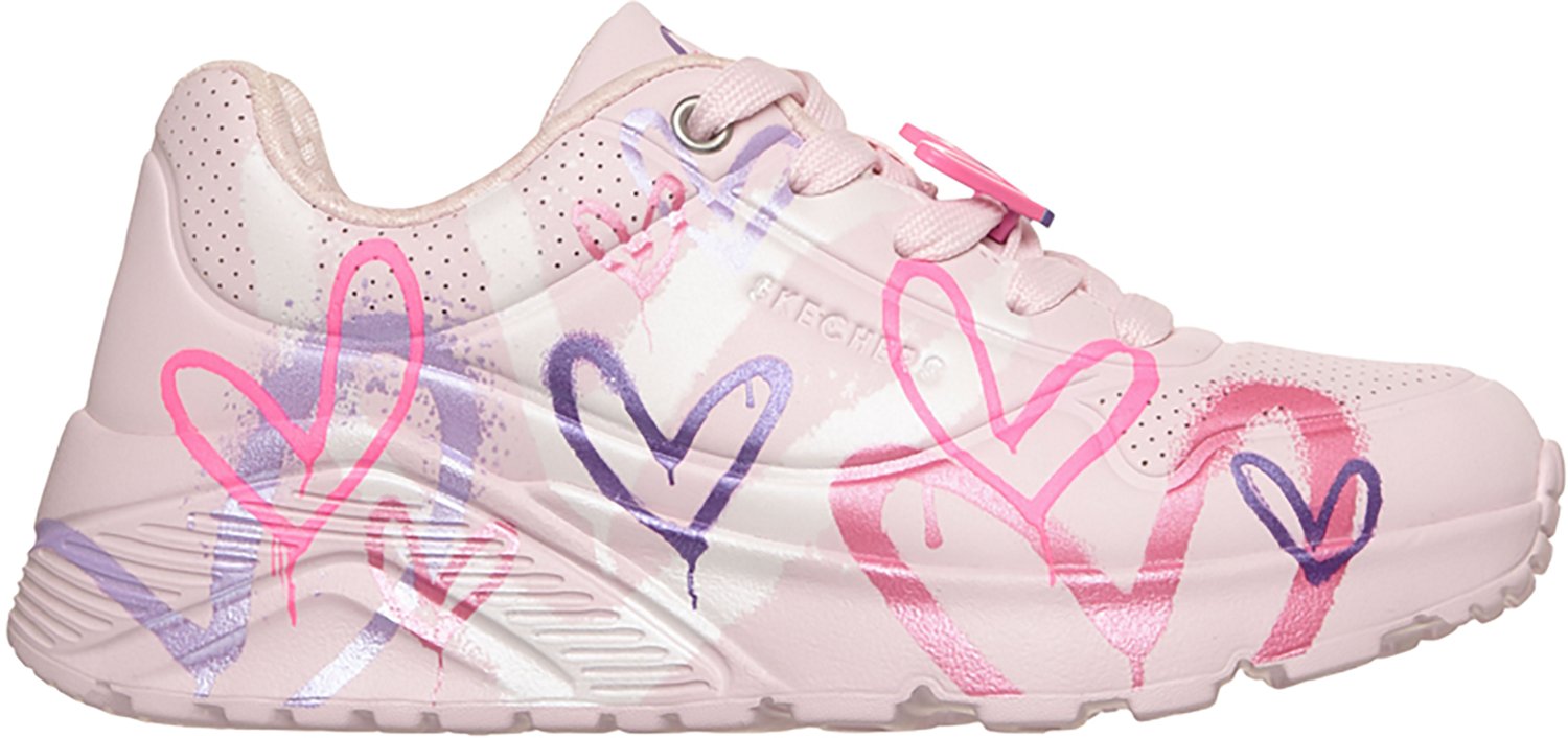 SKECHERS Girls' JGoldcrown: UNO Lite - Flutter Hearts Shoes