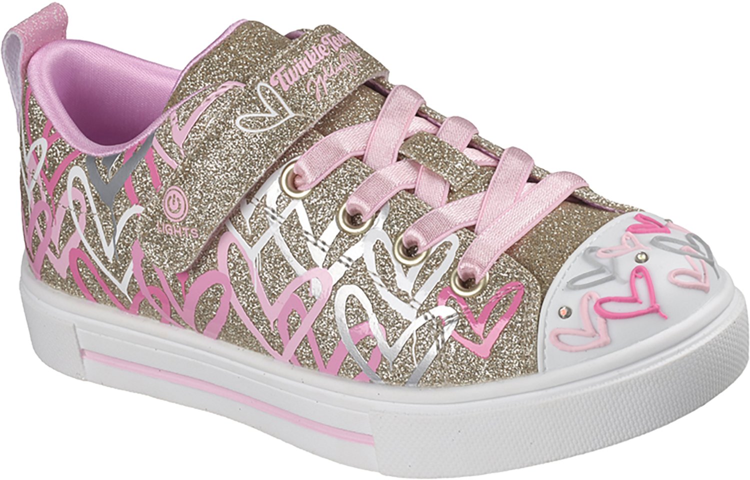 SKETCHERS Girls’ Twinkle Toes JGoldcrown Twinkle Sparks – Love Medley Shoes - view number 3