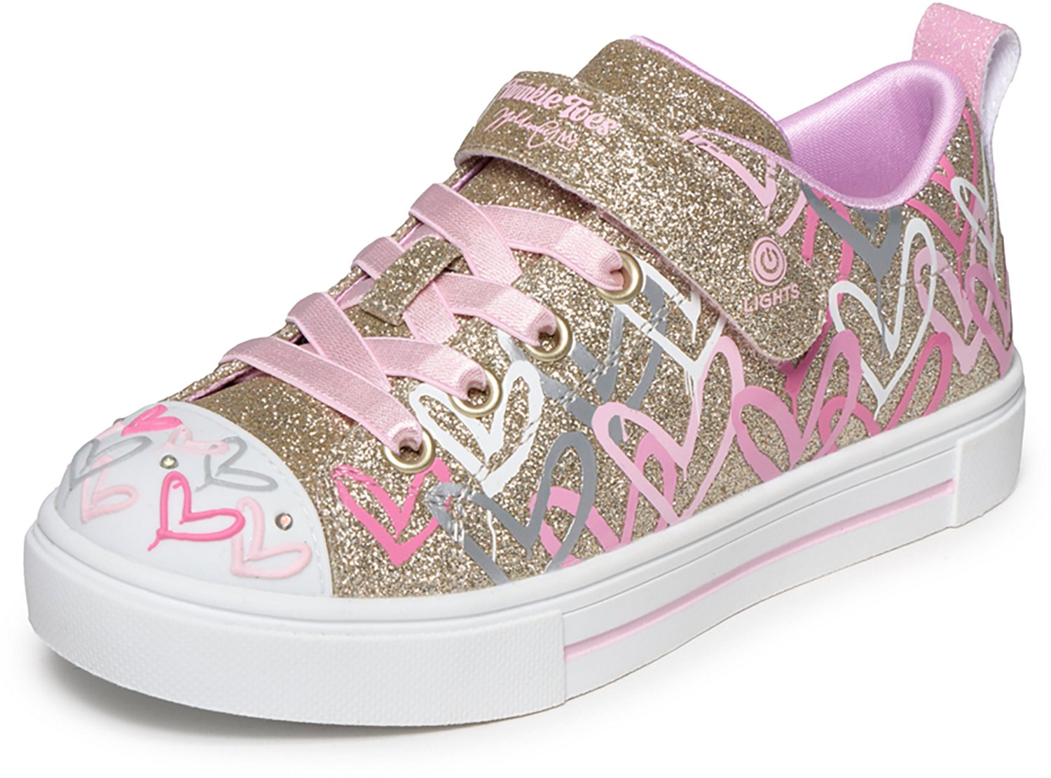 SKETCHERS Girls’ Twinkle Toes JGoldcrown Twinkle Sparks – Love Medley Shoes - view number 4
