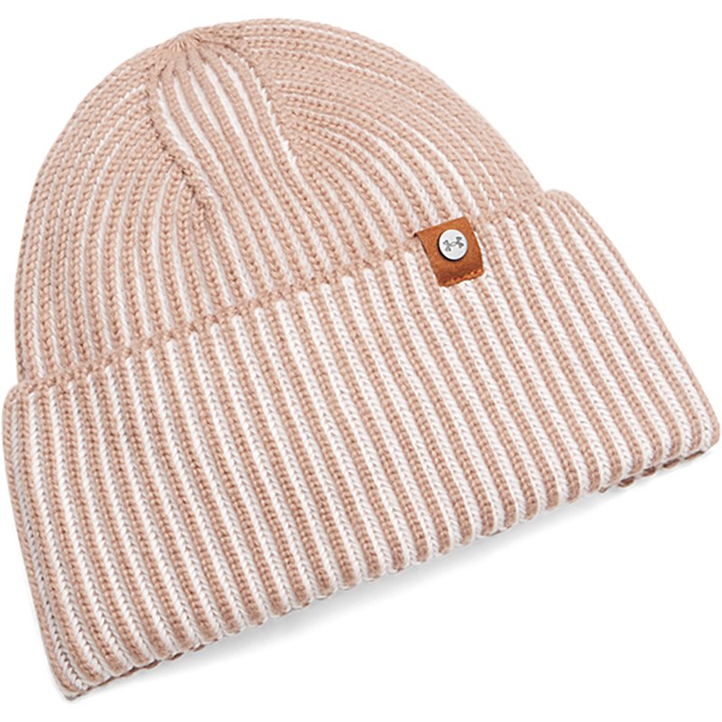 Under Armour Halftime Plaited Beanie, Women's, Deep Almond/Apex Pink/Dark Silver