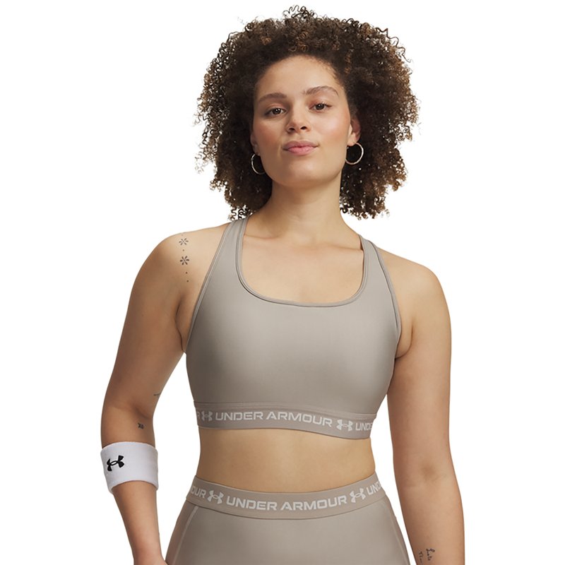Under Armour Crossback Mid Sports Bra - Timberwolf Taupe/Summit White