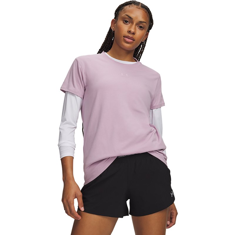 Under Armour Women's Rival Core Short Sleeve Crew Neck - Mauve Pink
