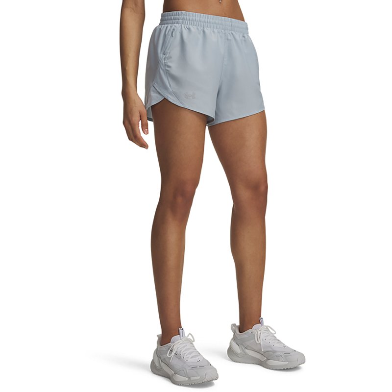 Under Armour Women's Fly By Mesh-Panel Running Shorts - Blue Fog