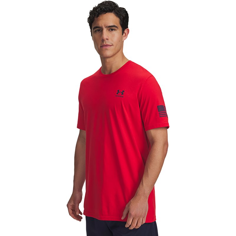 Under Armour Men's Freedom Flag Graphic T-Shirt, Medium, Red/Midnight Navy