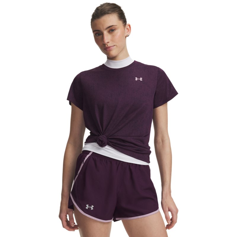 Under Armour Women's Tech Pixelate Short-Sleeve Top - Purple Echo / / Mauve Pink