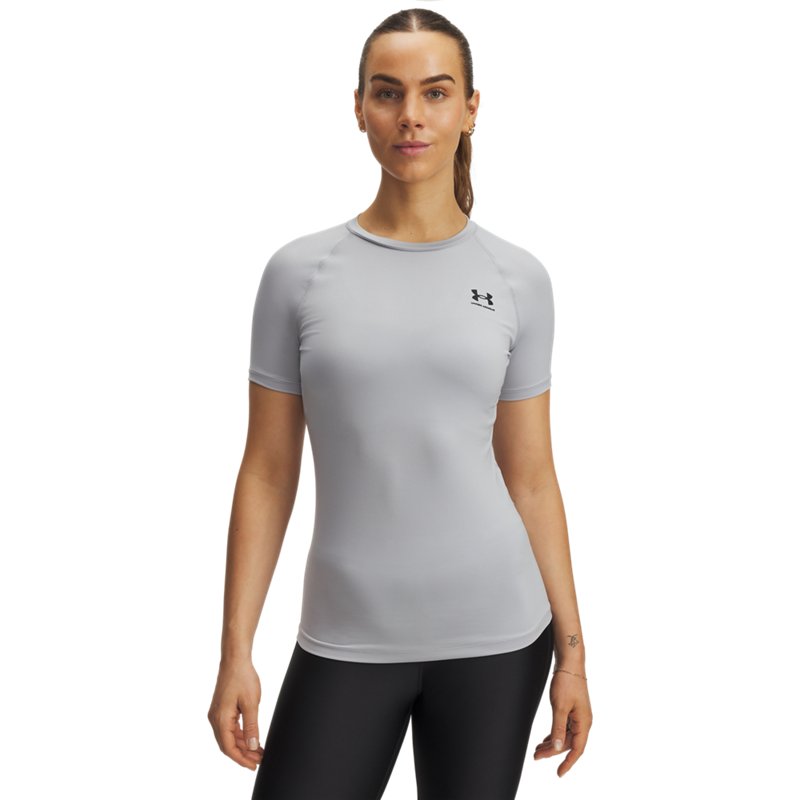 Under Armour HeatGear Compression Short-Sleeve Shirt - Mod Gray/Black