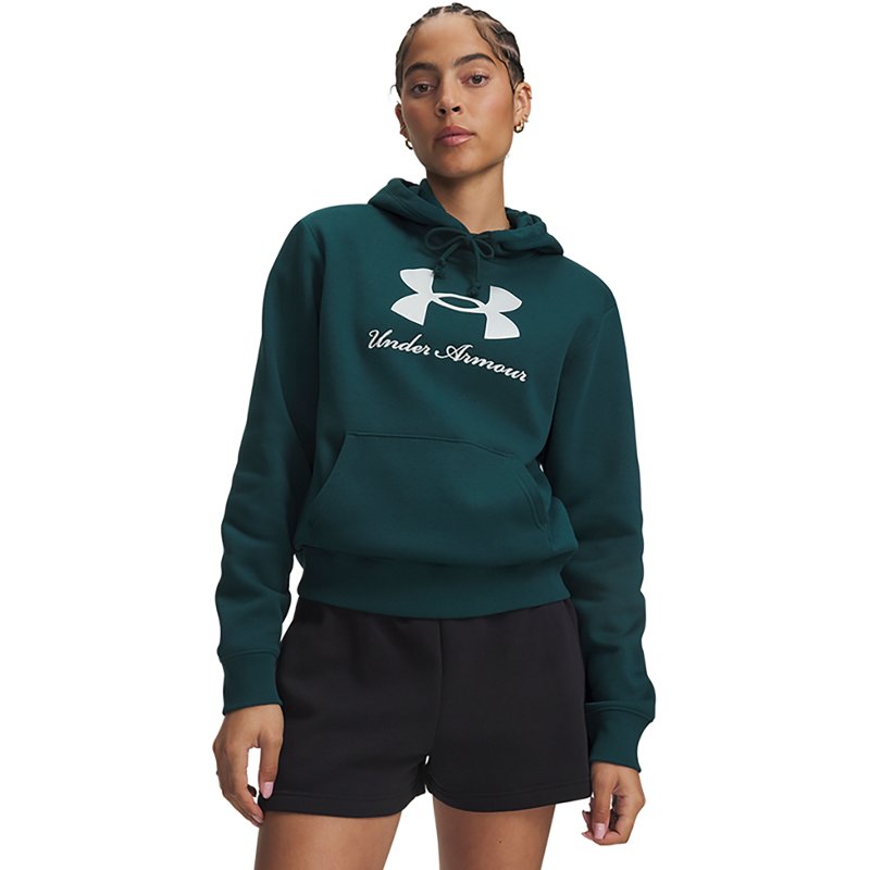 Under Armour Women's Rival Hooded Shimmer Sweatshirt - Arden Green