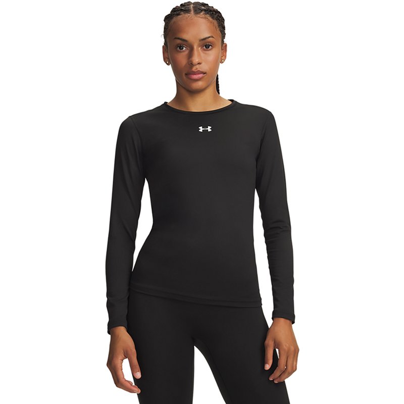 Under Armour Women's ColdGear Long Sleeve Crew, XS, Ultimate Black/White