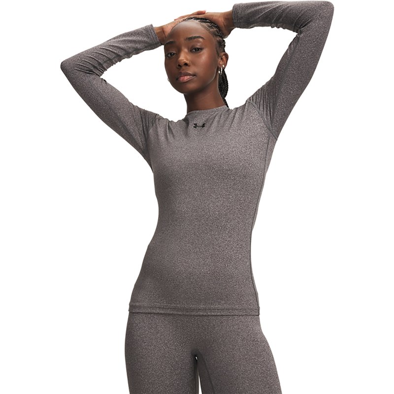 Under Armour Women's ColdGear Long Sleeve Crew, Medium, Charcoal/Black