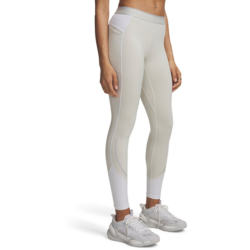 Under Armour Women's ColdGear NEOLAST Leggings, Medium, Summit White/Reflective