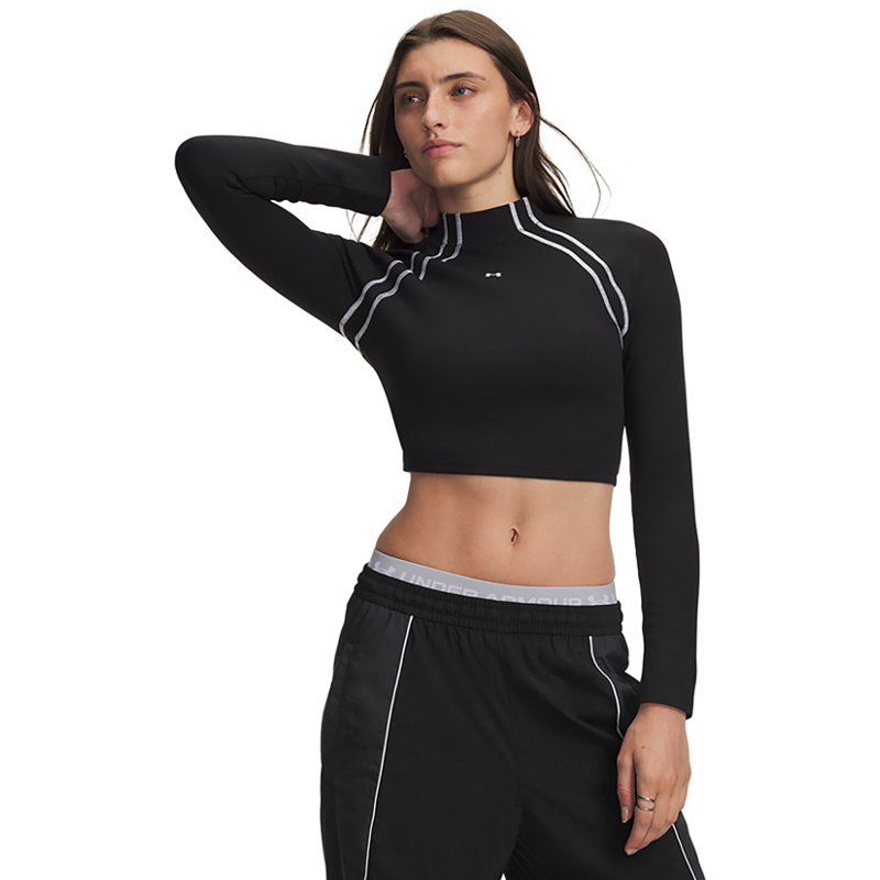Under Armour Women's Motion Long-Sleeve Mock Neck Top - Ultimate Black