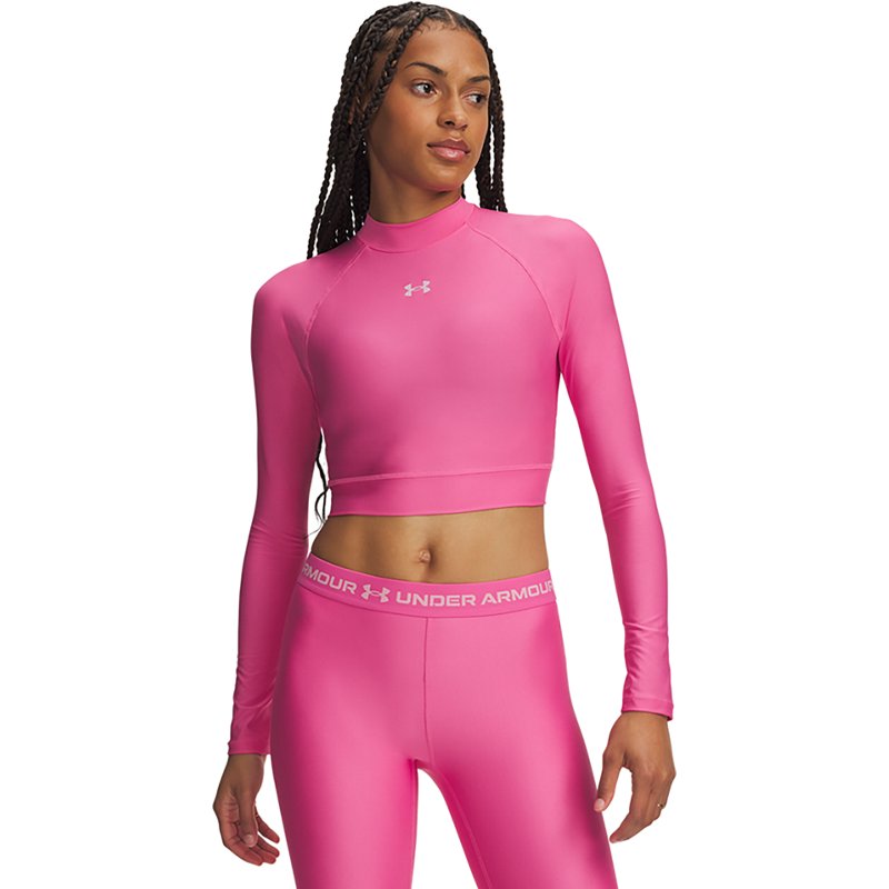 Under Armour Women's HeatGear Crop Mock Long Sleeve Top