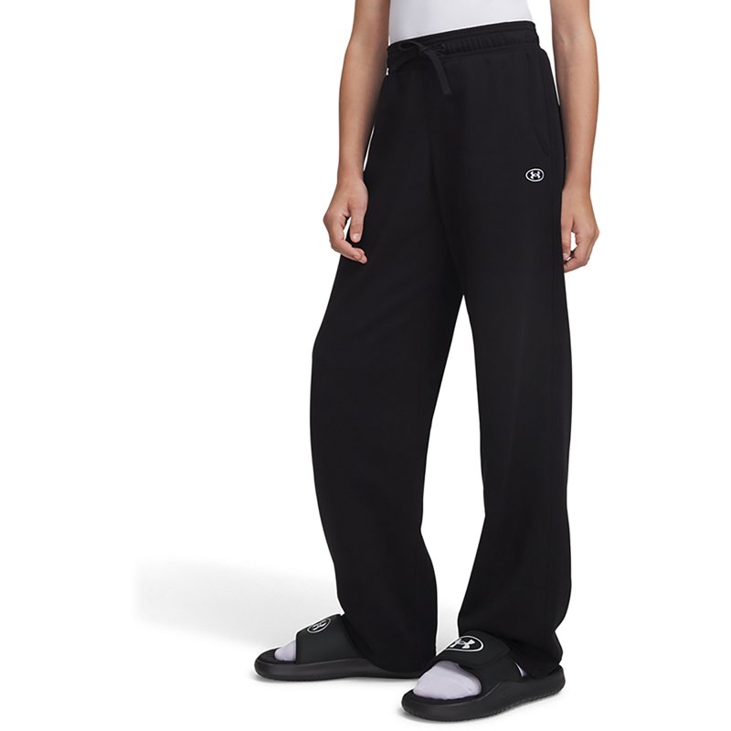 Under Armour Girls' Rival Fleece Pant, Medium, Ultimate Black/White