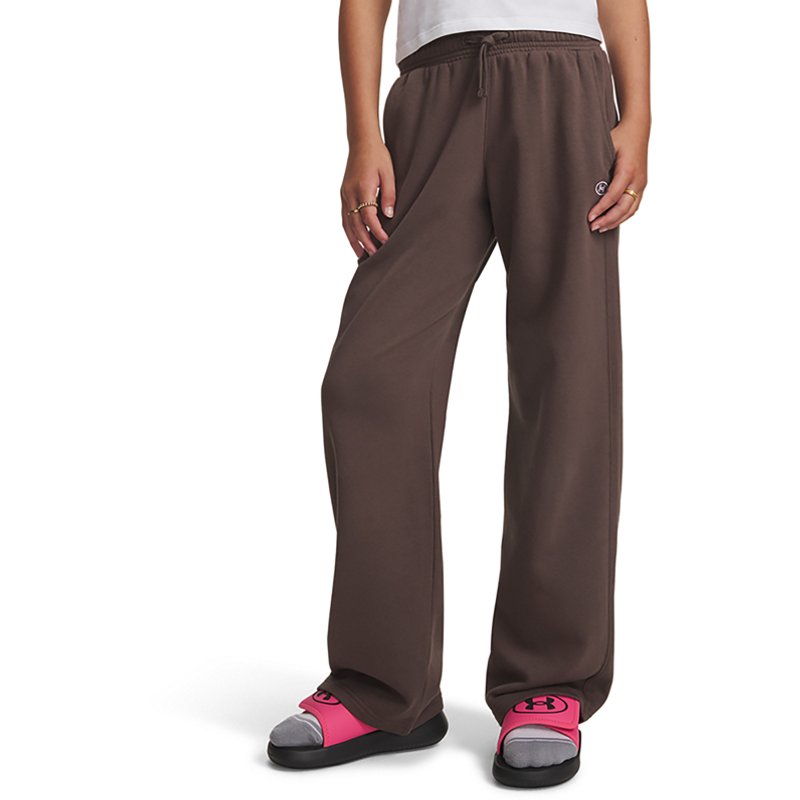 Under Armour Girls' Rival Fleece Pant, Medium, Peppercorn/White