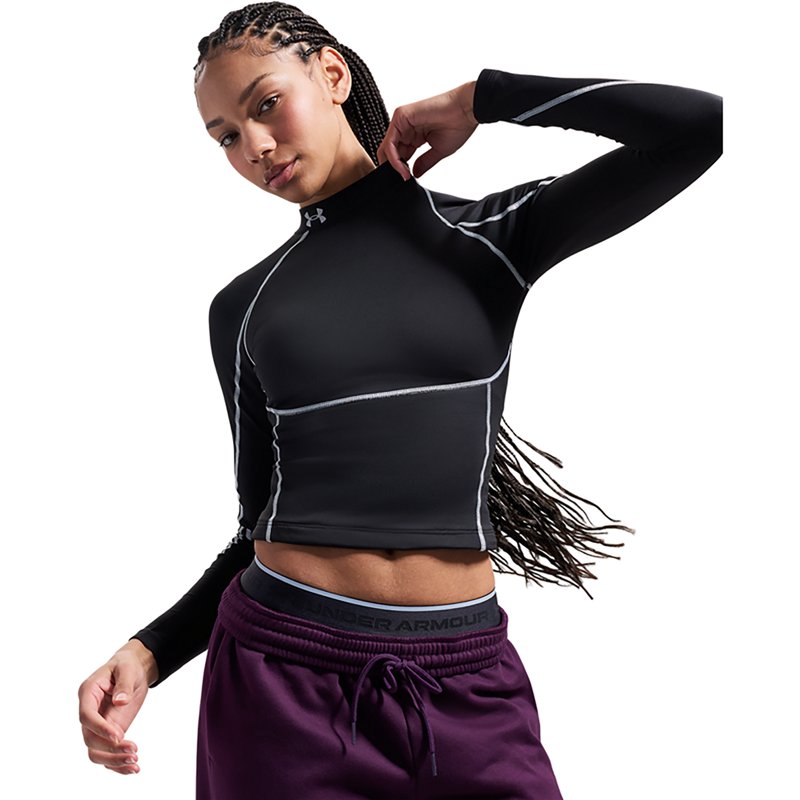 Under Armour Women's ColdGear Elite Mock, Medium, Ultimate Black/Reflective