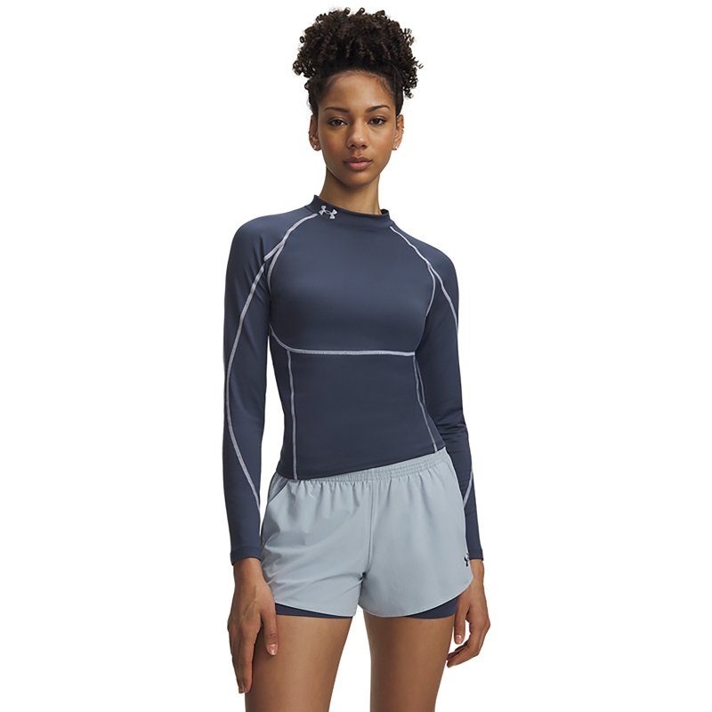Under Armour Women's ColdGear Elite Mock, Medium, Downpour Gray/Reflective