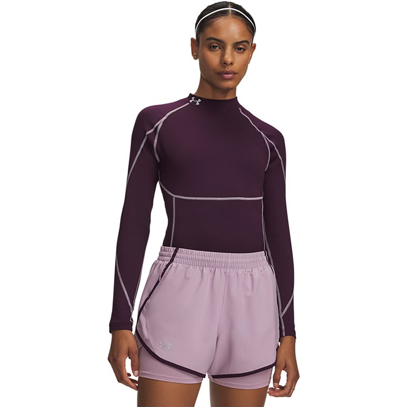Under Armour Women's ColdGear Elite Mock, Medium, Purple Echo/Reflective
