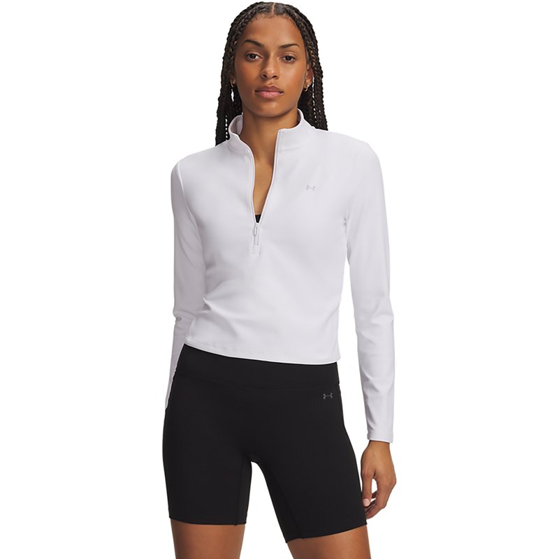 Under Armour Women's Motion Half-Zip Sweatshirt - White / Halo Gray