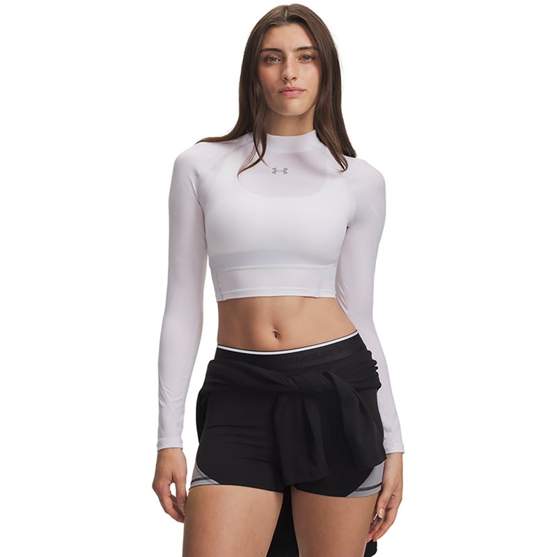 Under Armour Women's HeatGear Elite Crop Mock Long Sleeve Shirt