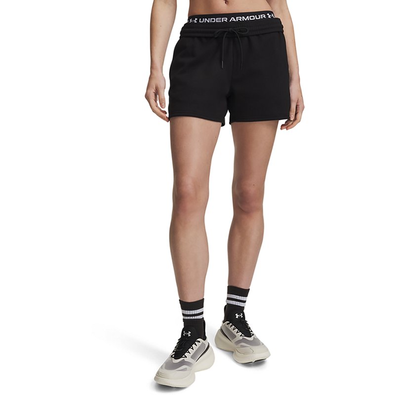 Under Armour Women's Icon Fleece Shorts, Medium, Ultimate Black/Black