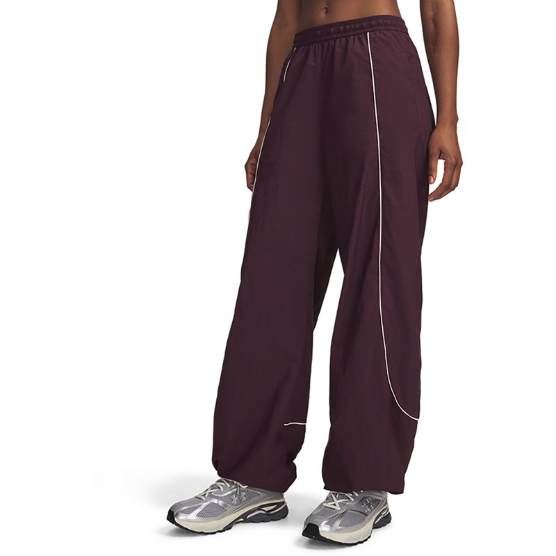 Under Armour Women's Unstoppable Woven Wind Pants, Large, Ox Blood/Apex Pink/Black