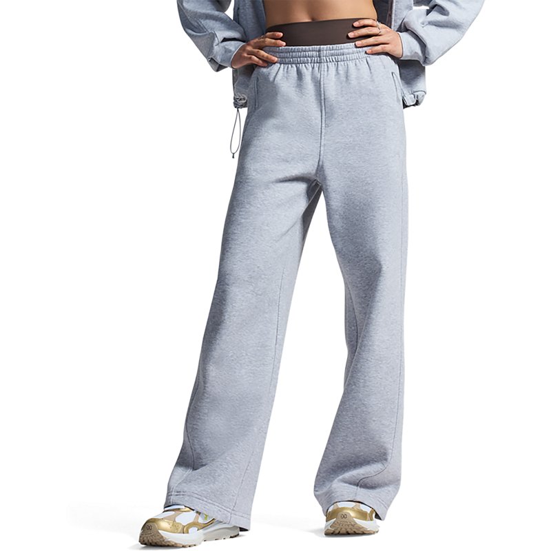 Under Armour Women's Unstoppable Fleece Open Pants, Medium, Mod Gray Light Heather/Mod Gray