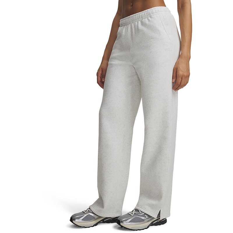 Under Armour Women's Rival Fleece Straight-Leg Training Pants - Distant Gray Light Heather / / White