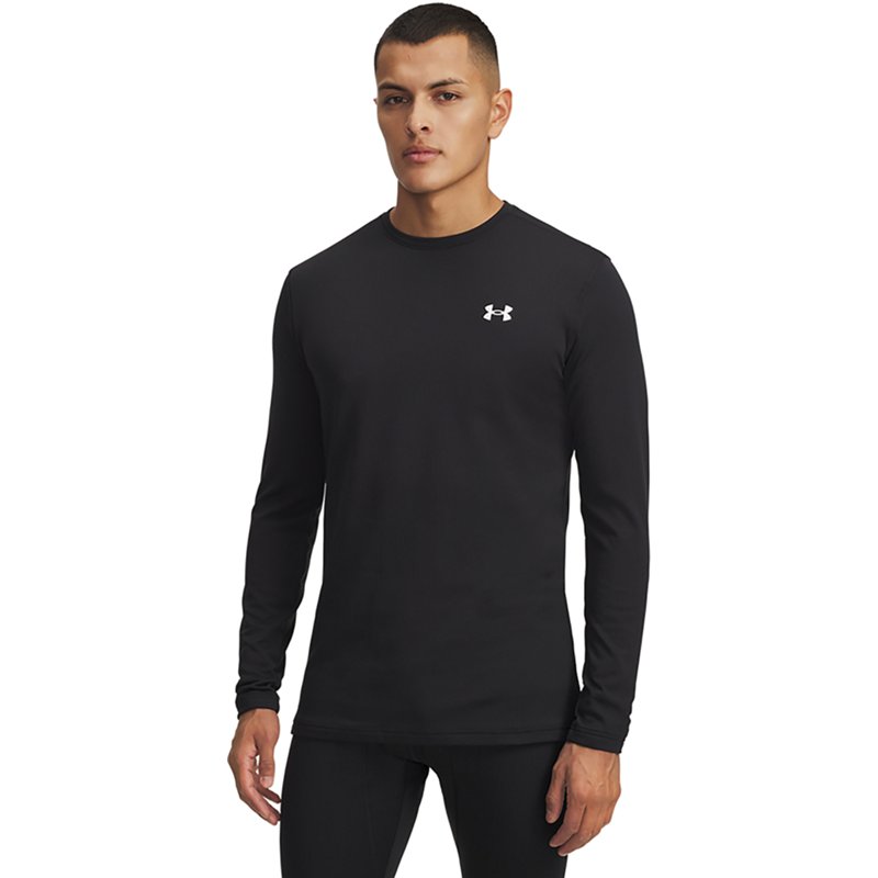 Under Armour 6005295001SM Packaged Base 2.0 Men Crew Shirt - Black & White - Small
