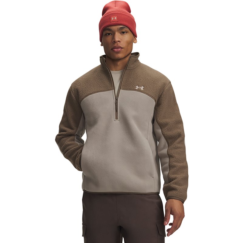 Under Armour Basecamp Half-Zip Fleece Long-Sleeve Pullover - Desert Taupe