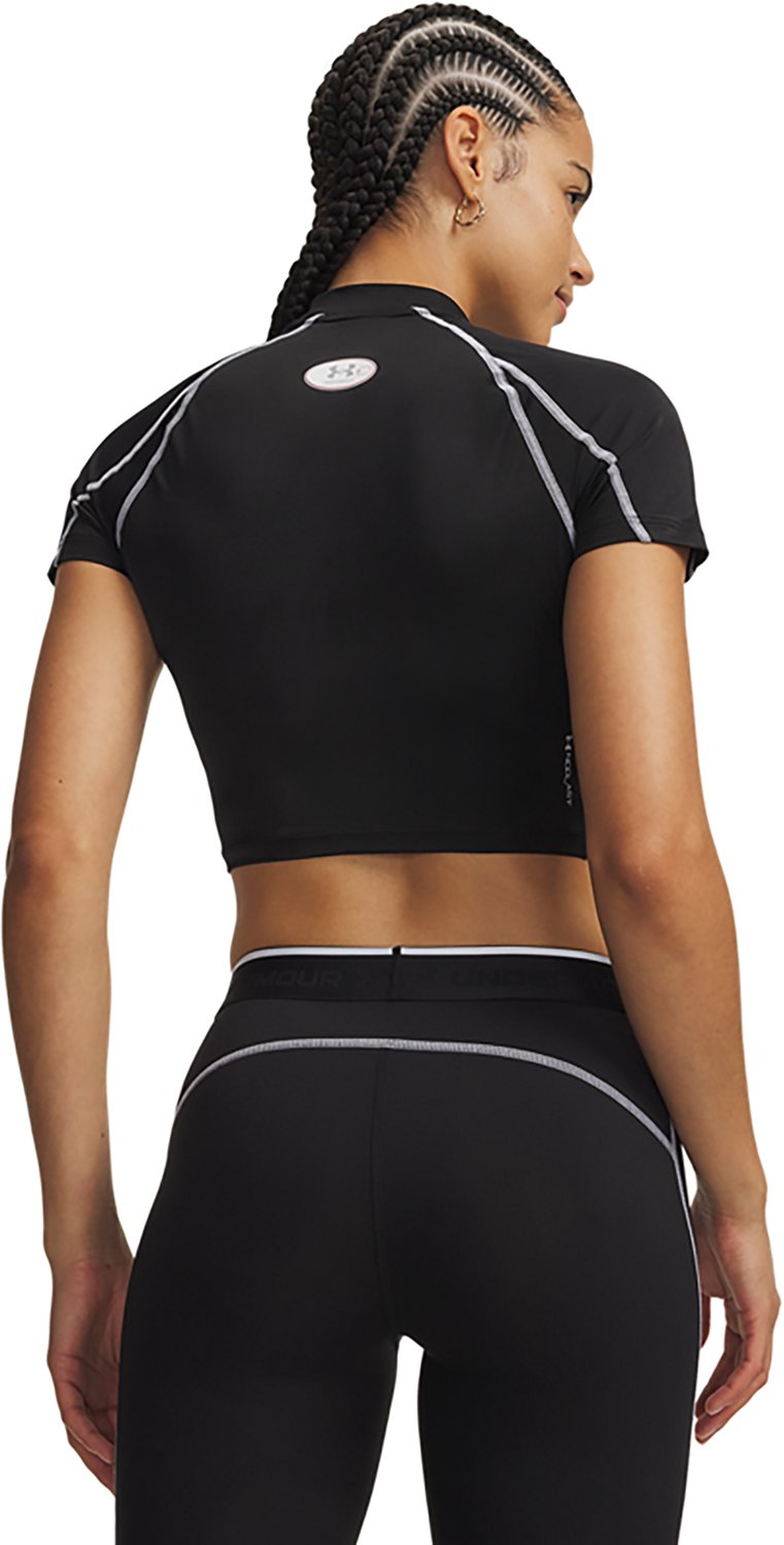 Under Armour Women's HeatGear Elite Crop Mock Short Sleeve Shirt