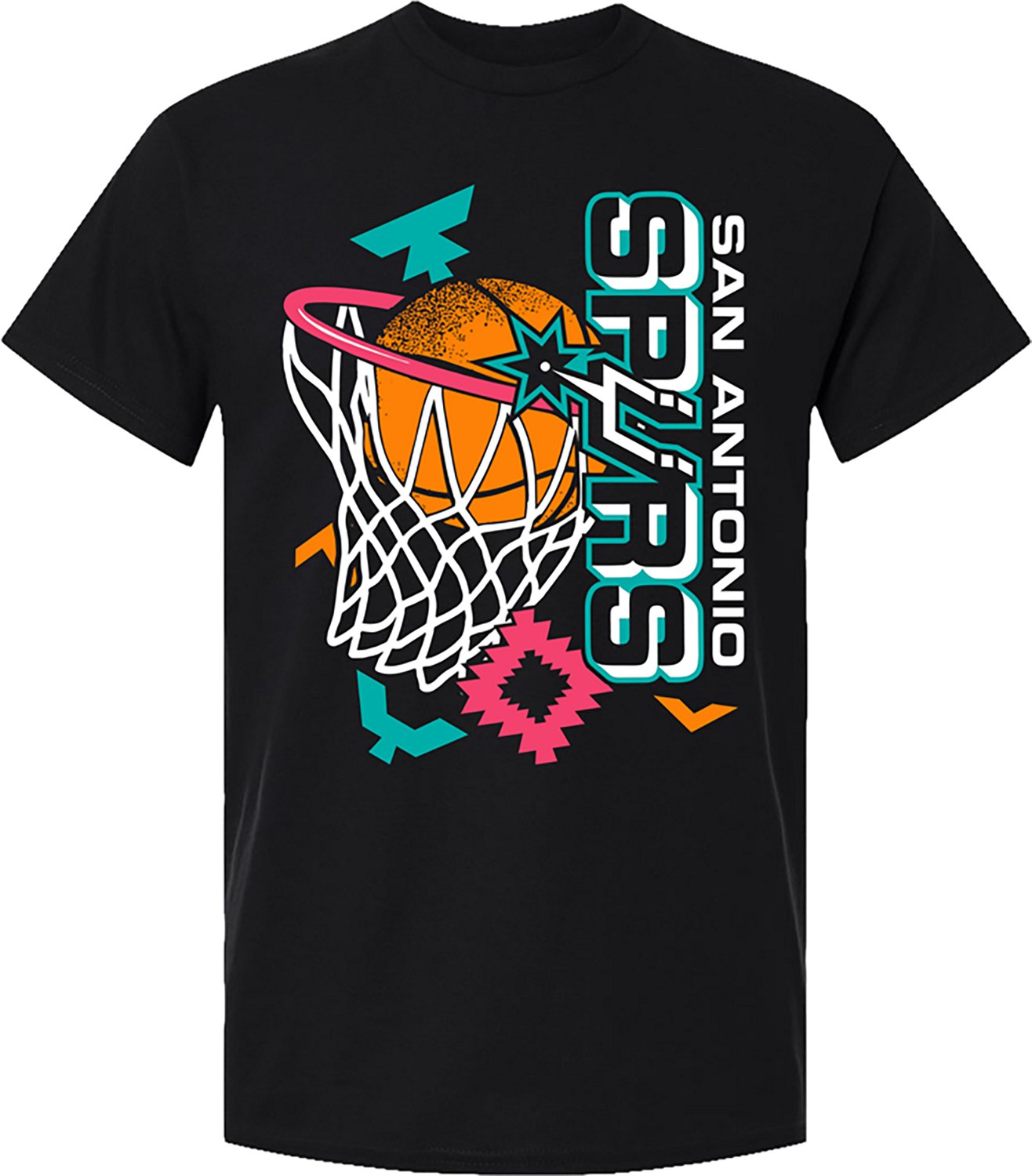 Something Inked Men's San Antonio Spurs Script Hoop T-Shirt